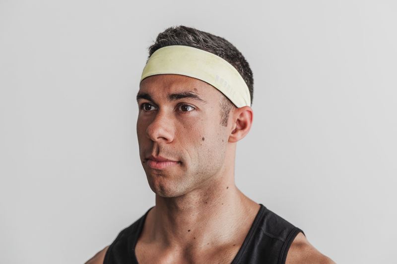 Nobull 2" Tie-Dye Men's Headband Yellow | 35047JCDI