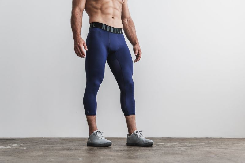 Nobull 3/4 Compression Men's Tight Navy | 05963RUXW