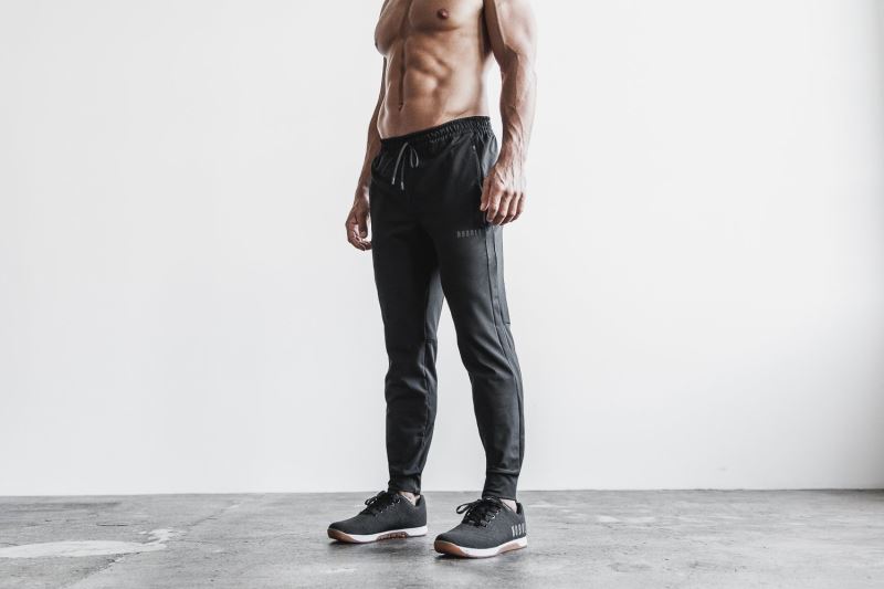 Nobull Adjustable Men's Jogger Black | 90375DQFV