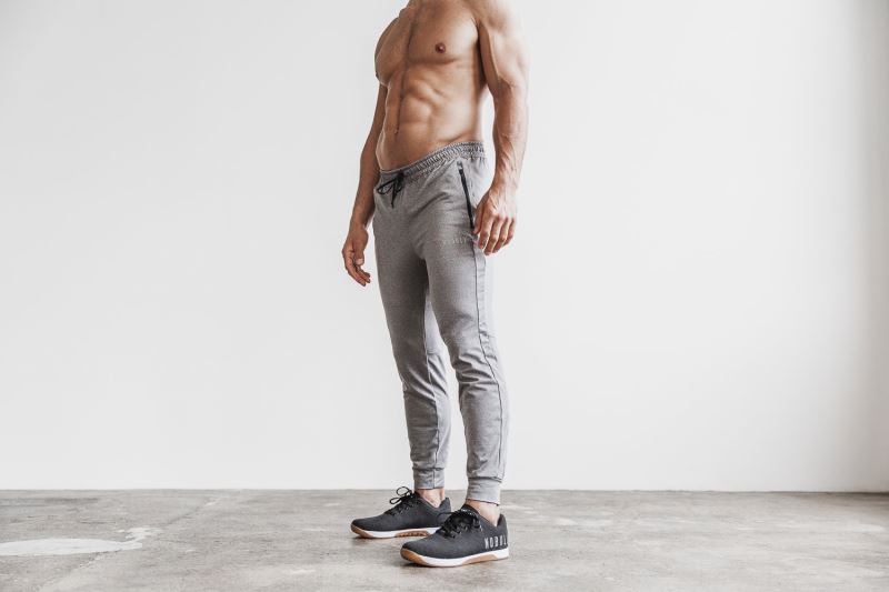 Nobull Adjustable Men's Jogger Grey | 46730ZVHP