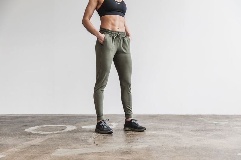 Nobull Adjustable Women's Jogger Green | 08936VRAK