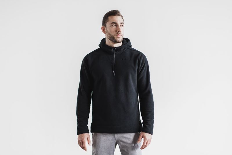 Nobull Arctic Pullover Men's Hoodie Black | 09524PVRS