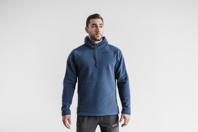 Nobull Arctic Pullover Men's Hoodie Blue | 45628LWGX