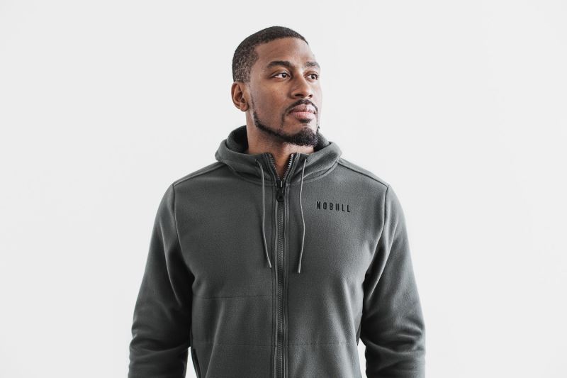 Nobull Arctic Zip-Up Men's Jackets Dark Grey | 52403PASM