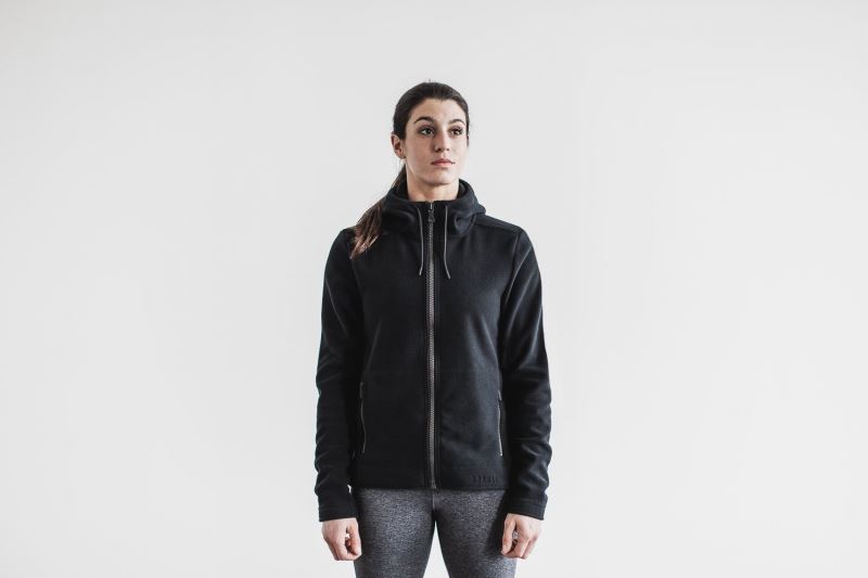 Nobull Arctic Zip-Up Women's Jackets Black | 83904ANQY