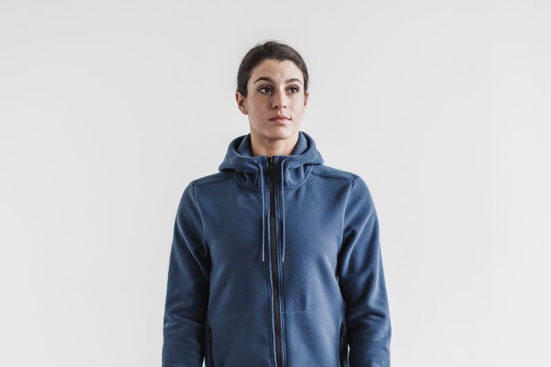 Nobull Arctic Zip-Up Women's Jackets Blue | 18096STBW