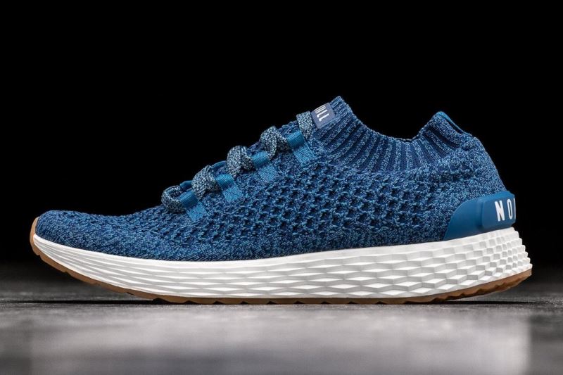 Nobull Atlantic Knit Men's Running Shoes Blue | 28930JALQ