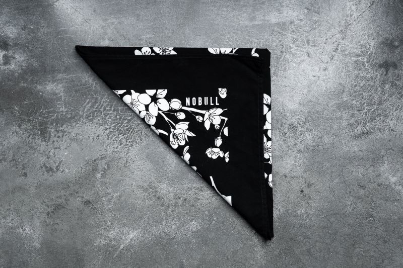 Nobull Bandana Cherry Blossom Women's Scarves Black Pink | 86403GNFH