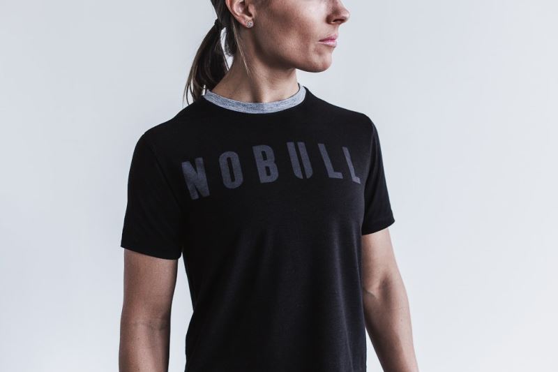 Nobull Boxy Women's T Shirts Black | 46027YCLA