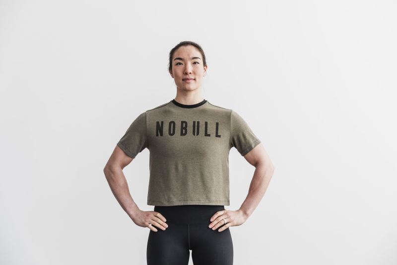 Nobull Boxy Women's T Shirts Green | 93621ZLSM