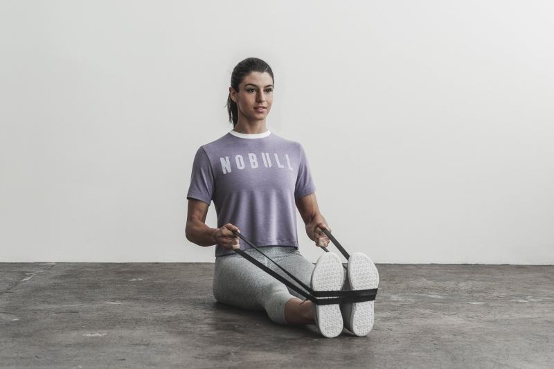 Nobull Boxy Women's T Shirts Lavender | 62039IPAS