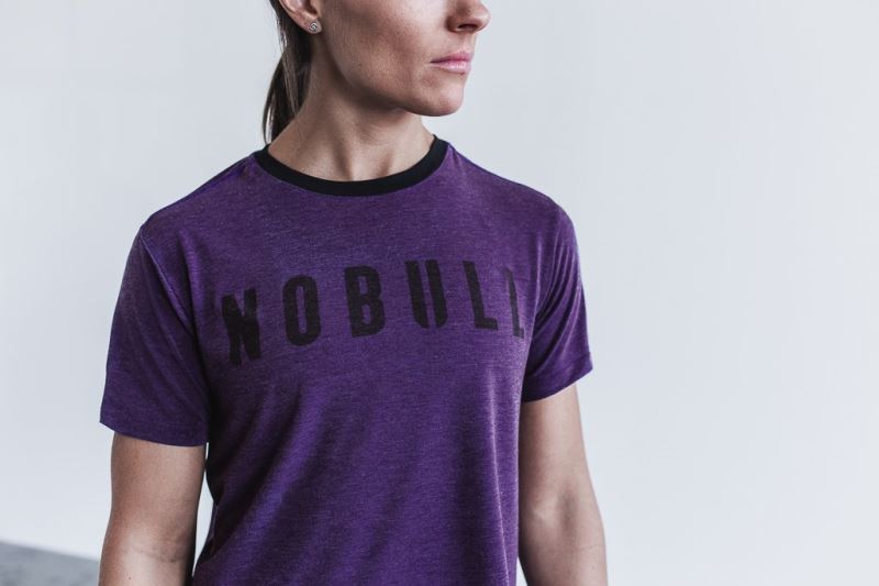 Nobull Boxy Women's T Shirts Purple | 52834FJDV