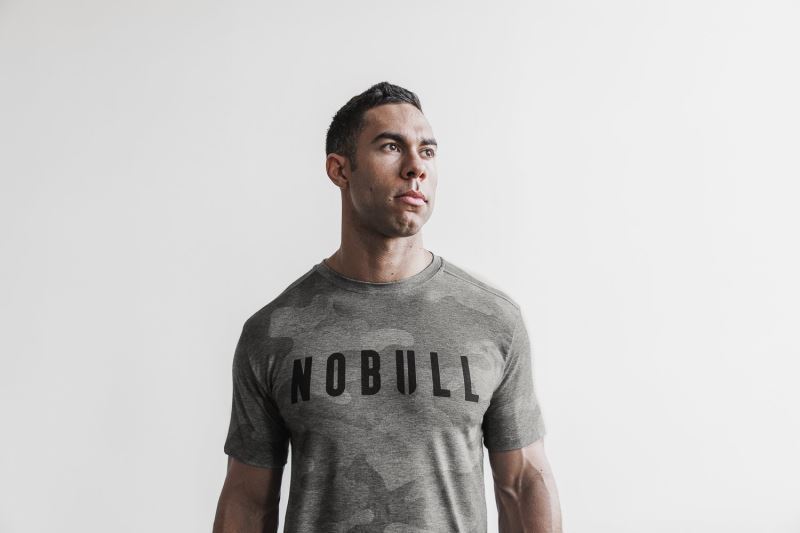 Nobull Camo Men's T Shirts Camouflage | 43260QOCP