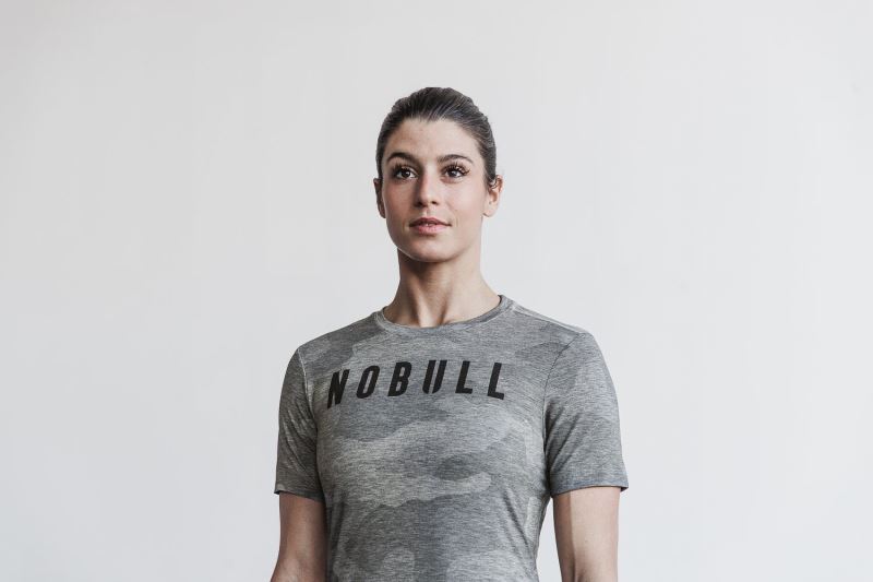 Nobull Camo Women's T Shirts Camouflage | 61824ISFM