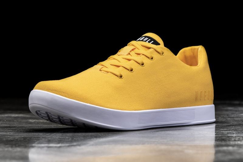 Nobull Canary Canvas Men's Trainers Yellow | 28459ADFU