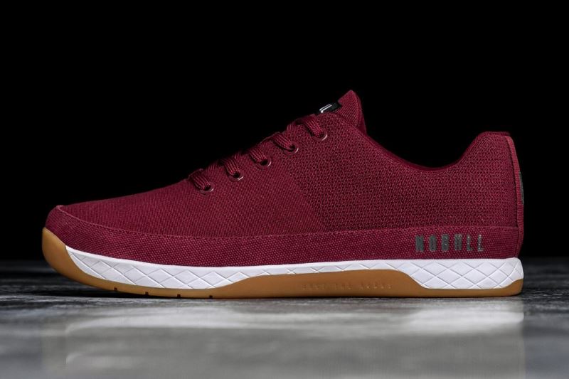 Nobull Canvas Men's Trainers Burgundy | 07423LWGV