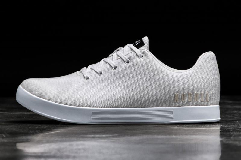 Nobull Canvas Men's Trainers White | 18507XBQS