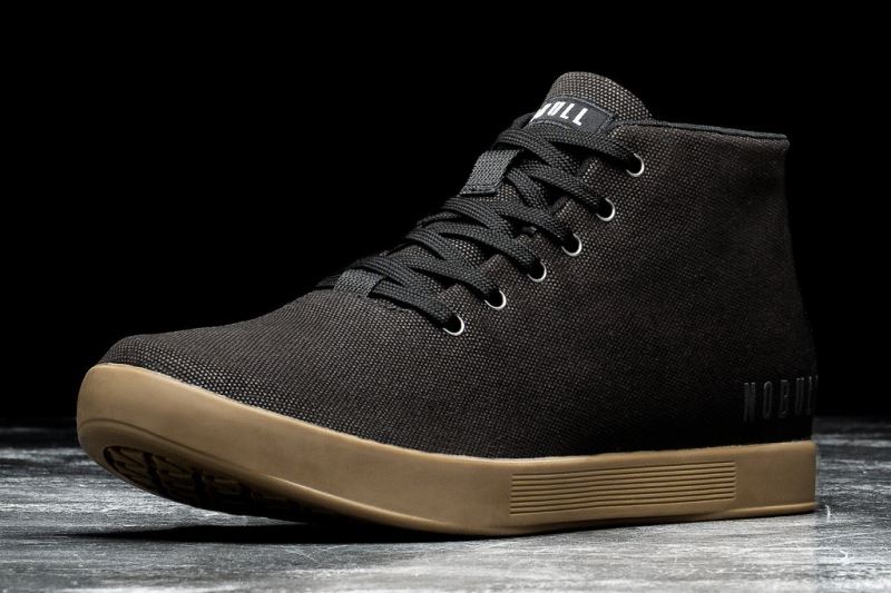 Nobull Canvas Mid Men's Trainers Black | 16327BJRL