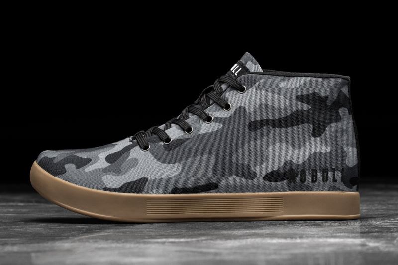 Nobull Canvas Mid Women's Trainers Black Camouflage | 37865AVPZ