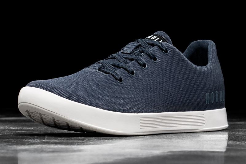 Nobull Canvas Women's Trainers Navy White | 49523VIGQ