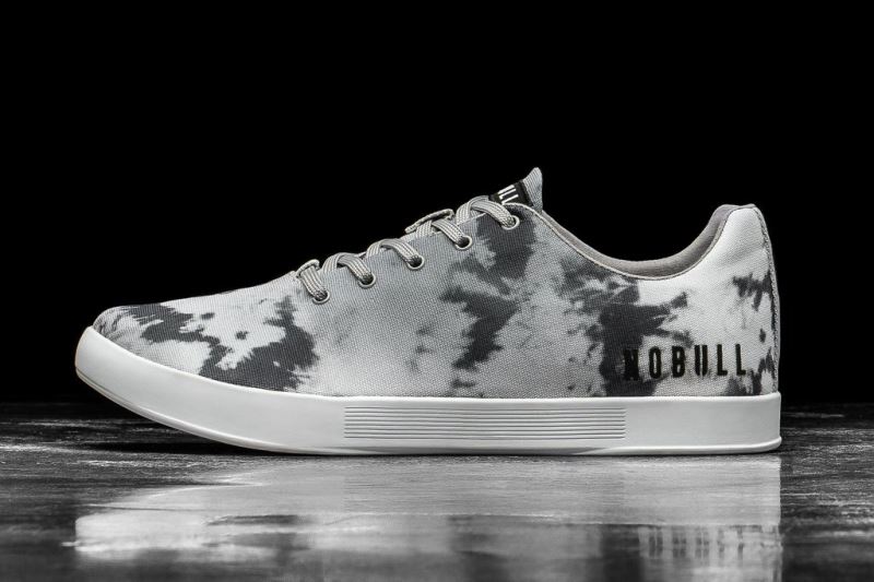 Nobull Cloud Tie-Dye Canvas Men's Trainers Grey | 56820NOLS