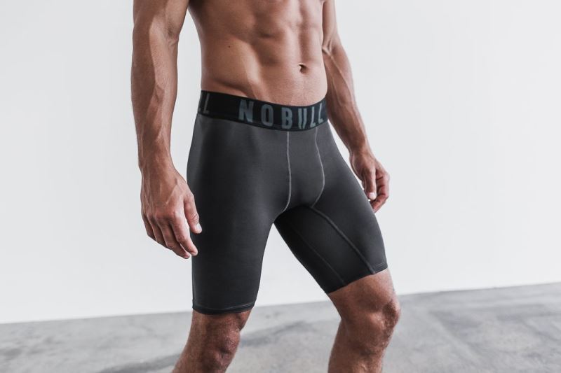 Nobull Compression 9" Men's Shorts Dark Grey | 81703NEDC