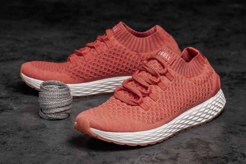 Nobull Coral Knit Men's Running Shoes Coral | 17349FBEC