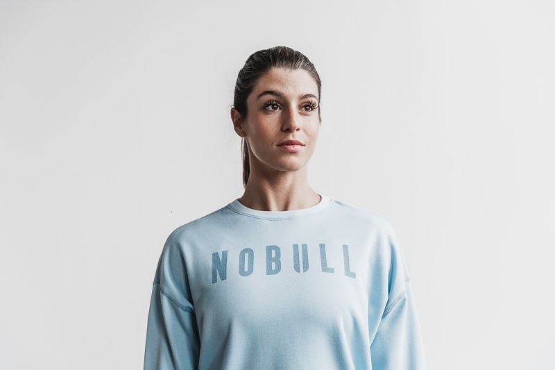 Nobull Crew Women's Sweatshirt Blue | 79864XHZI