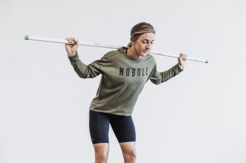 Nobull Crew Women's Sweatshirt Green | 21603GKVP