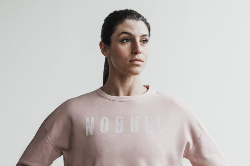 Nobull Crew Women's Sweatshirt Rose | 18632NFKD