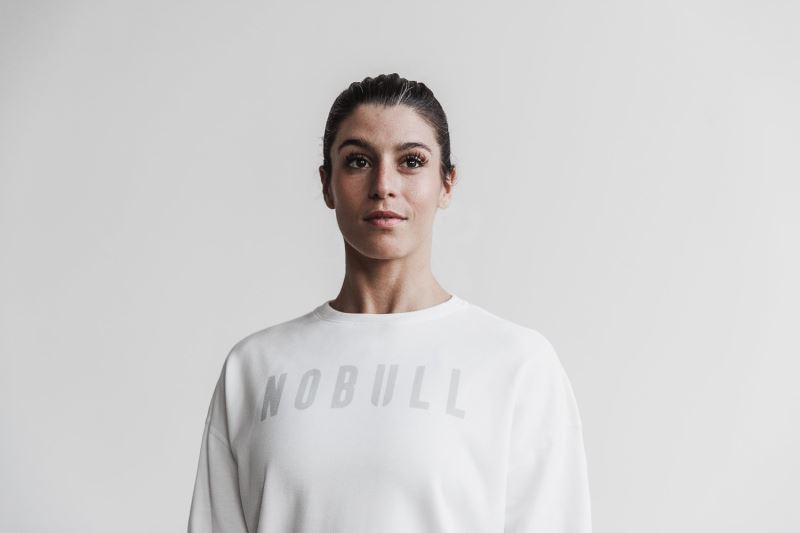 Nobull Crew Women's Sweatshirt White | 90721BYHL