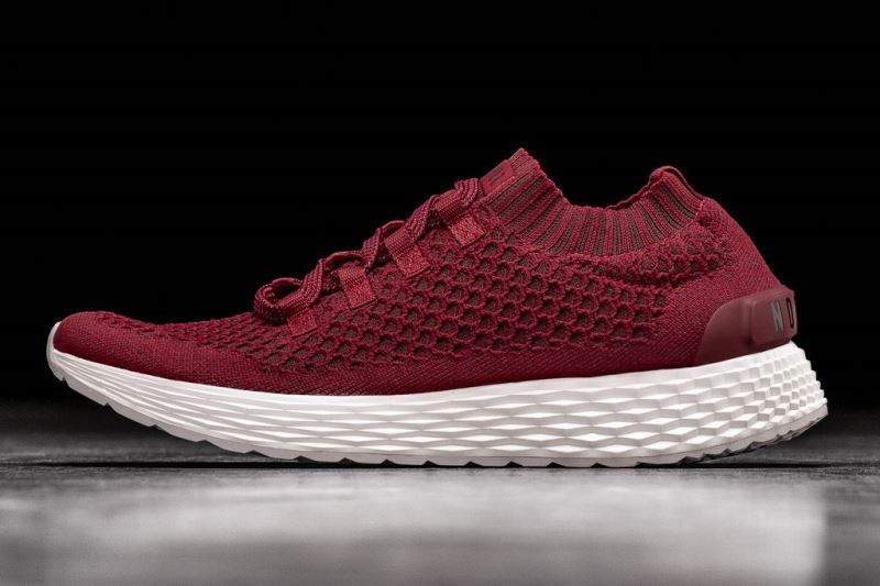 Nobull Crimson Knit Men's Running Shoes Red | 17692YZRW