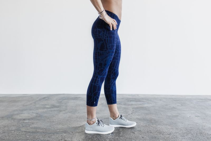 Nobull Crop Women's Tight Navy | 81759YLMU