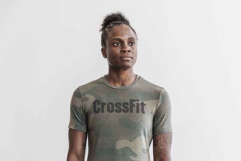 Nobull Crossfit Camo Women's T Shirts Camouflage | 45271MYRC