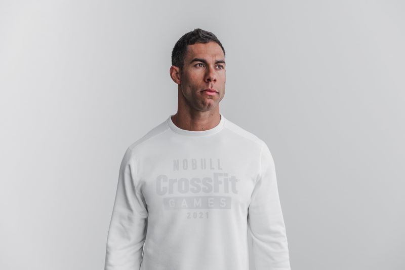 Nobull Crossfit Games 2021 Crew Men's Sweatshirt White | 09158YKZA