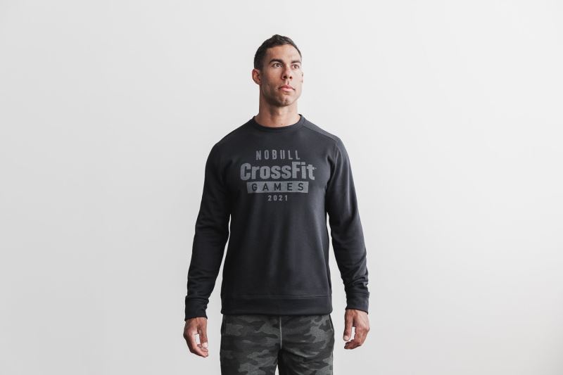 Nobull Crossfit Games 2021 Crew Men's Sweatshirt Black | 60472DCKW