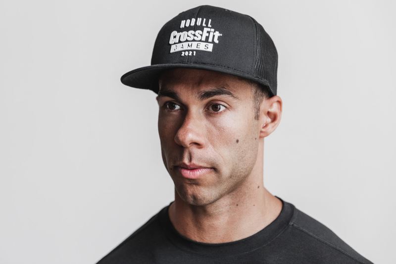 Nobull Crossfit Games 2021 Flat-Brim Trucker Men's Hats Black | 08523OYKV