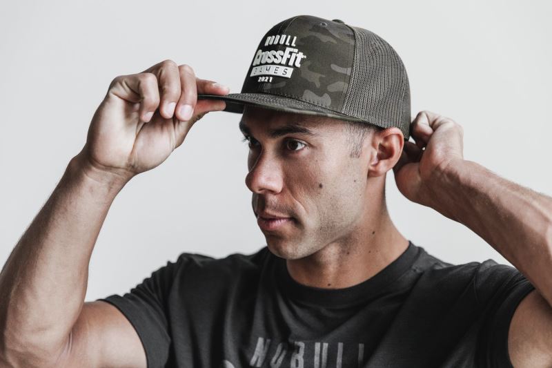 Nobull Crossfit Games 2021 Flat-Brim Trucker Men's Hats Camouflage | 89056ZMTI