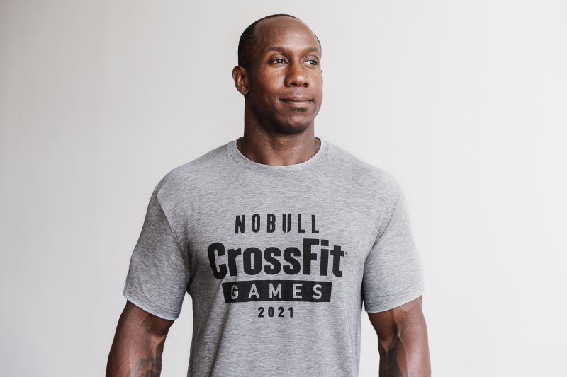 Nobull Crossfit Games 2021 Men's T Shirts Grey | 15320YXFC