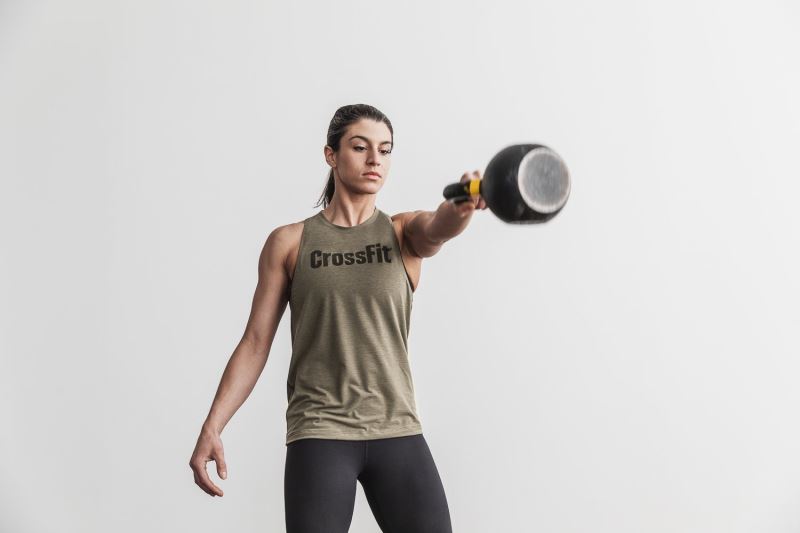 Nobull Crossfit High-Neck Women's Tanks Green | 42738QKFC