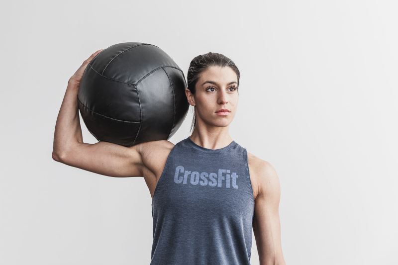 Nobull Crossfit High-Neck Women's Tanks Navy | 71068IWCK