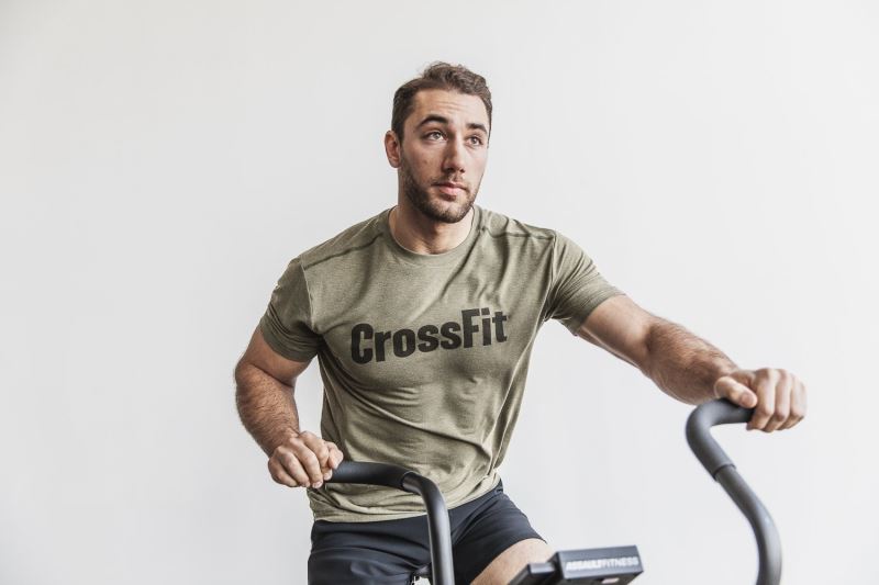 Nobull Crossfit Men's T Shirts Green | 39874BIPW