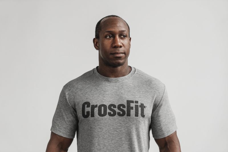 Nobull Crossfit Men's T Shirts Grey | 51428SUXA