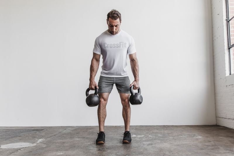 Nobull Crossfit Men's T Shirts White | 41537BRQV