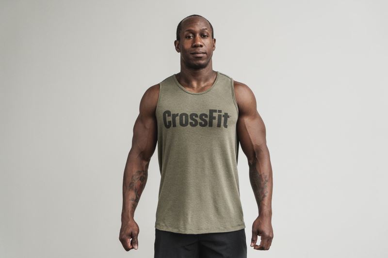 Nobull Crossfit Men's Tanks Green | 34709DXUI