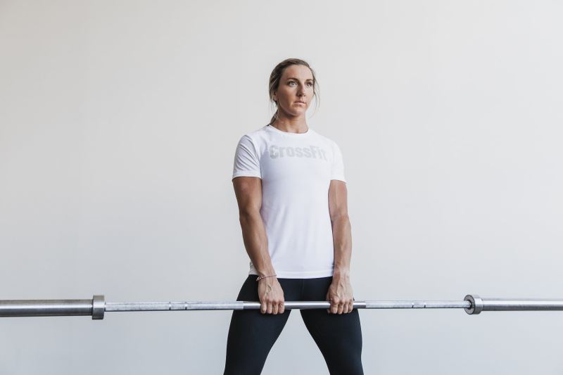 Nobull Crossfit Women's T Shirts White | 64723AEWR