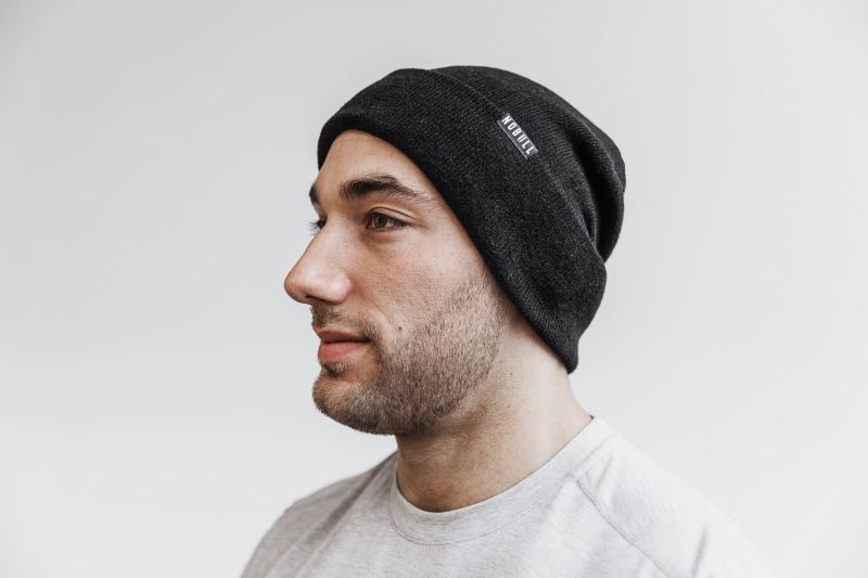 Nobull Cuffed Men's Beanie Black | 95830QYWK