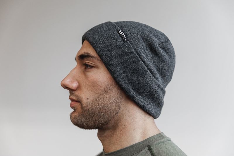 Nobull Cuffed Men's Beanie Dark Grey | 51768HEPD