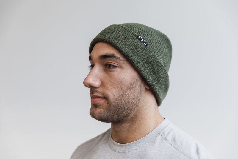 Nobull Cuffed Men's Beanie Olive | 85741REHP