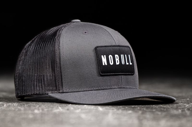 Nobull Curved-Brim Trucker Men's Hats Dark Grey | 26849XOKE